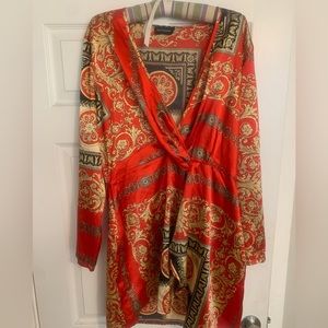 Cute Satin shirt dress worn once like new